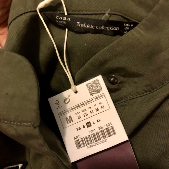 Zara Trafaluc Patch Military Style Shirt Jacket - Picture 7 of 7